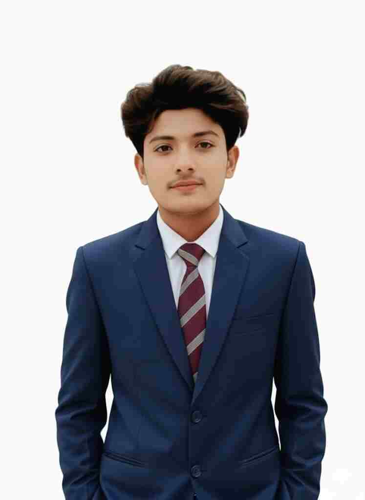 Sajjad Haider wearing a suit and tie